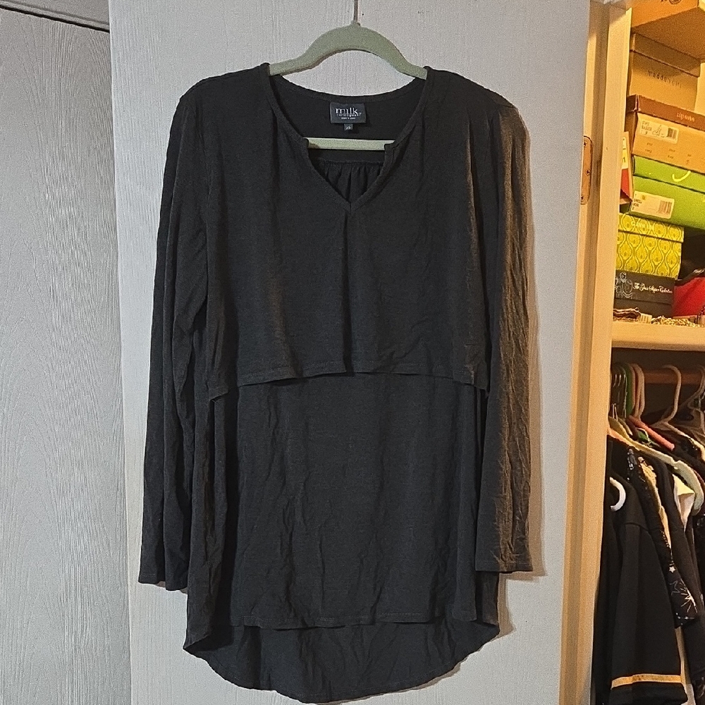 Grey Highlow Nursing Top